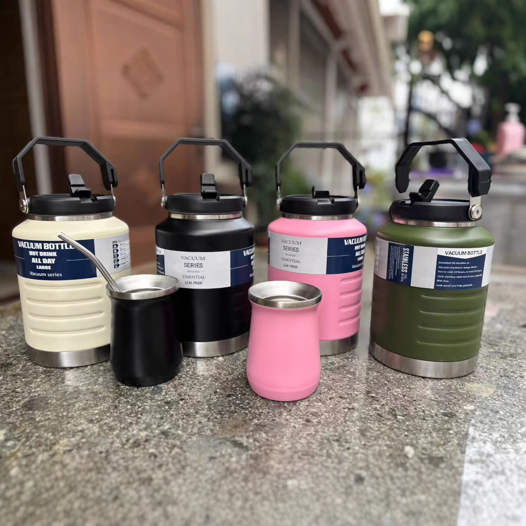Large Capacity Insulated Ice Bucket Mug - Outdoor Thermal Barrel with Straw