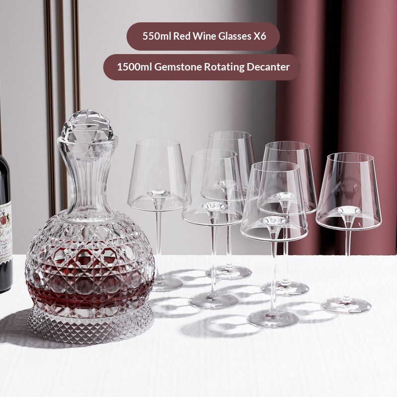 Premium Crystal Red Wine Glass & Decanter Set - Light Luxury Vintage Style
