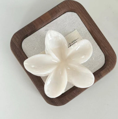 8cm Hair Barrette with Marble Blooming Pattern for Women - Multiple Colors