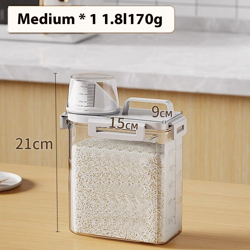 Food Grade Storage Jar for Rice, Noodles & Cereals - 1.8L/2.5L/3L Options