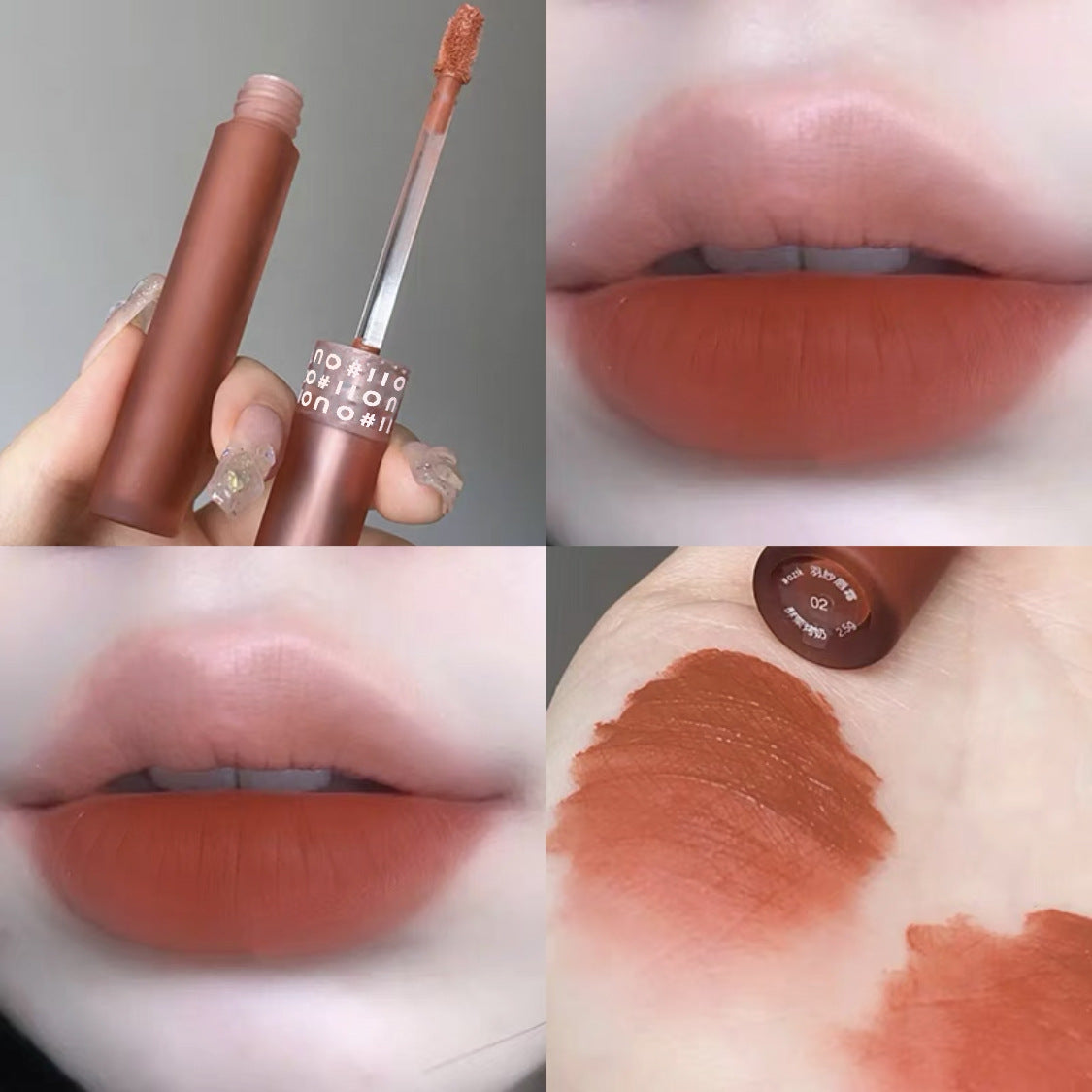Moisturizing Lip Glaze Set - Matte Non-Stick Lipstick with Cinnamon Oolong Flavour