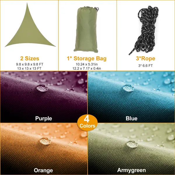 Triangle Shade Sail Canopy - Waterproof Outdoor Patio Cover