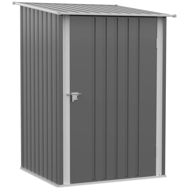 Galvanized Steel Garden Storage Shed with Lockable Door - Gray, 39x40 Inches