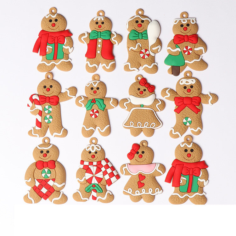 Christmas Gingerbread Man Ornaments Set - Festive Holiday Decorations