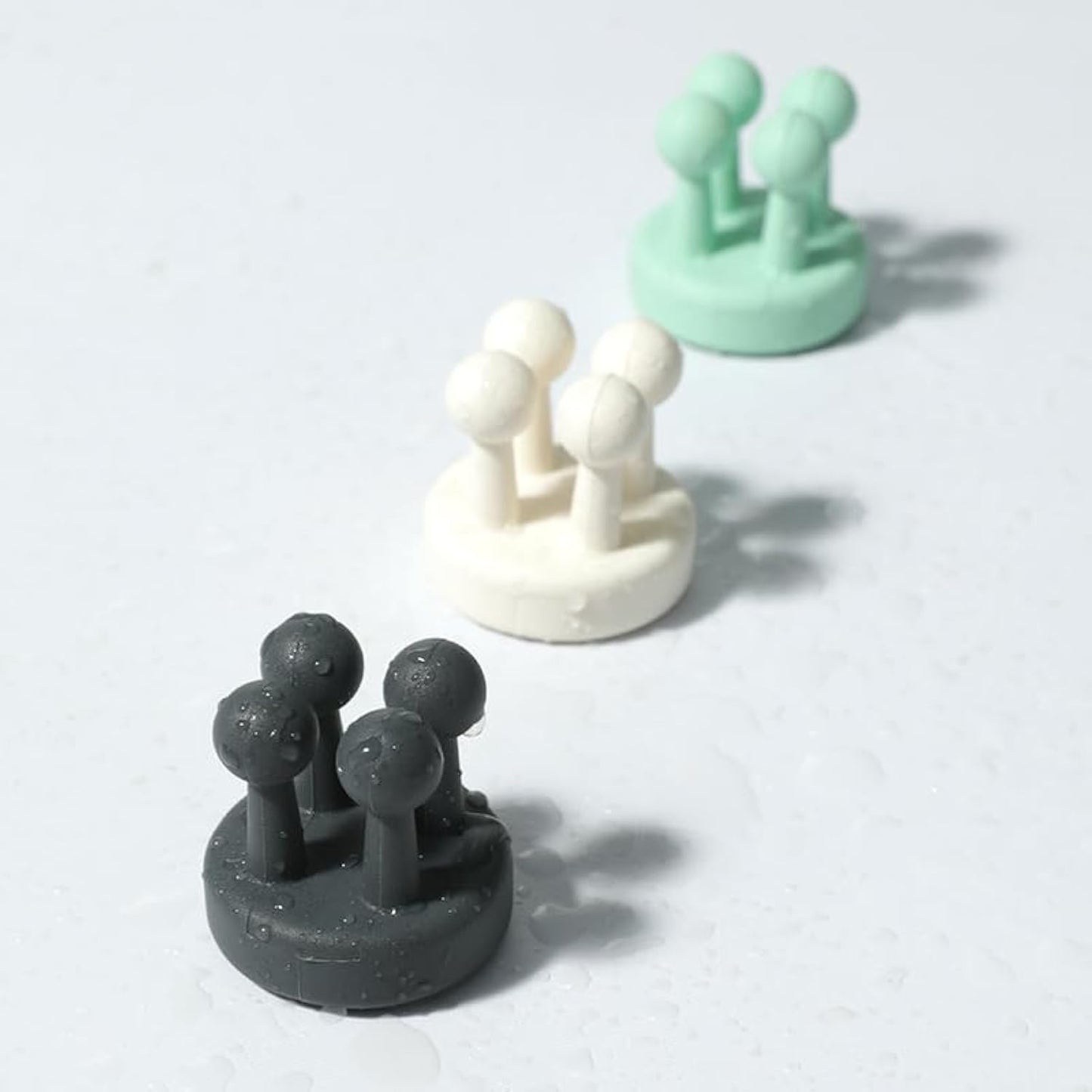Multi-Function Waterproof Silicone Toothbrush Holder with Adhesive Wall Hooks for Bathroom Kitchen Living