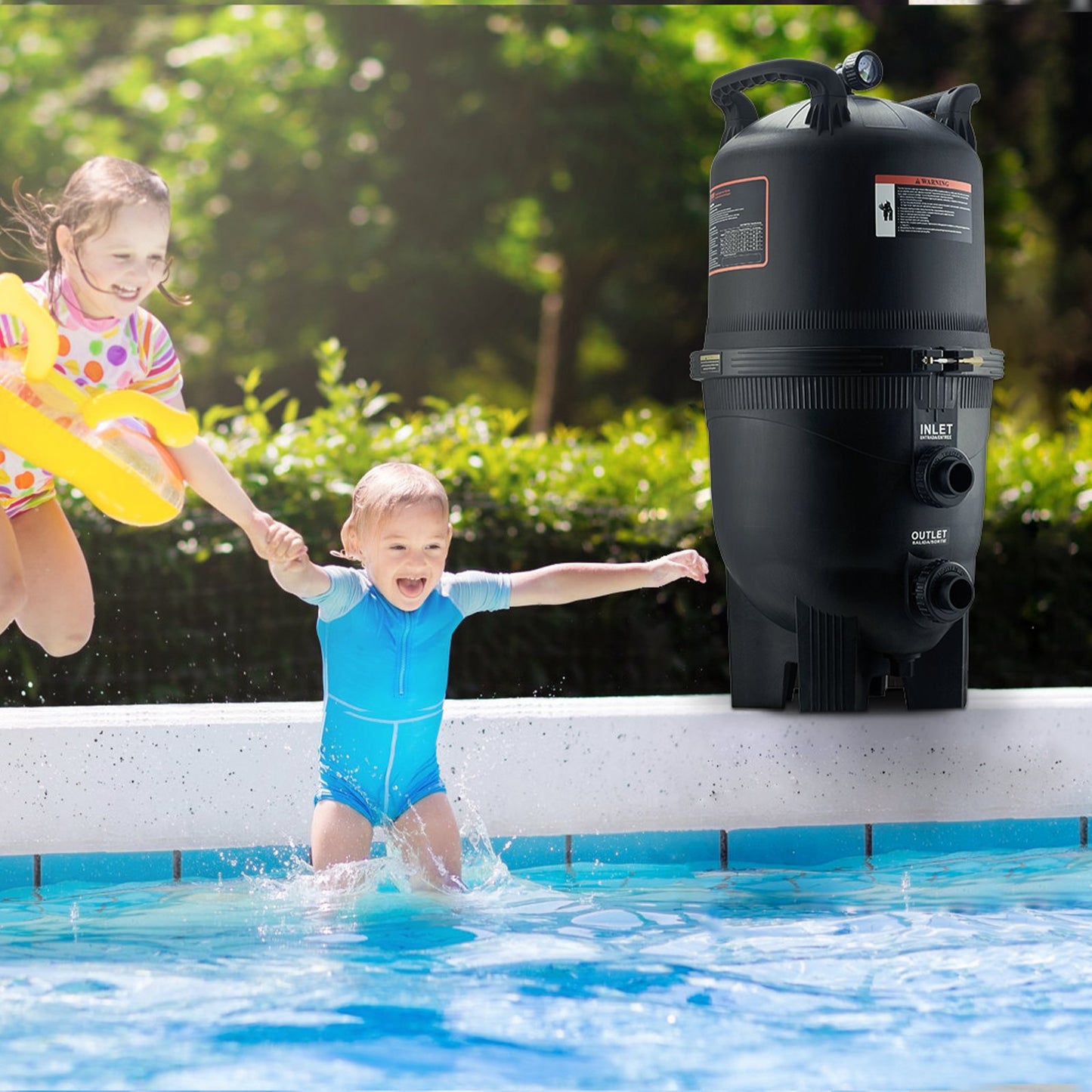 Inground & Above Ground Pool Cartridge Filter 525 Sq. Ft Leak-Proof System with Upgrade Filter