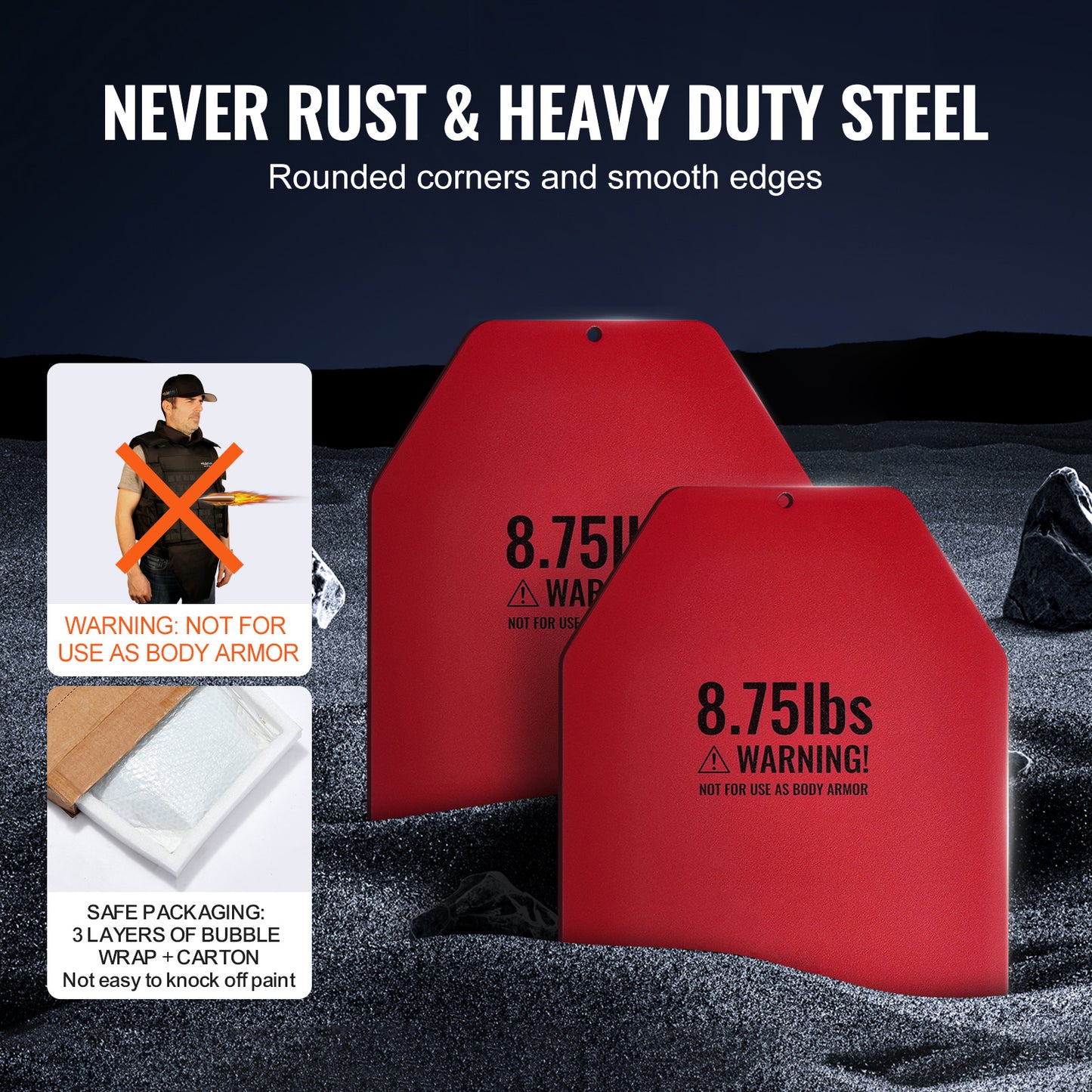8.75 LB Steel Weight Plate Pairs for Weight Vests & Strength Training