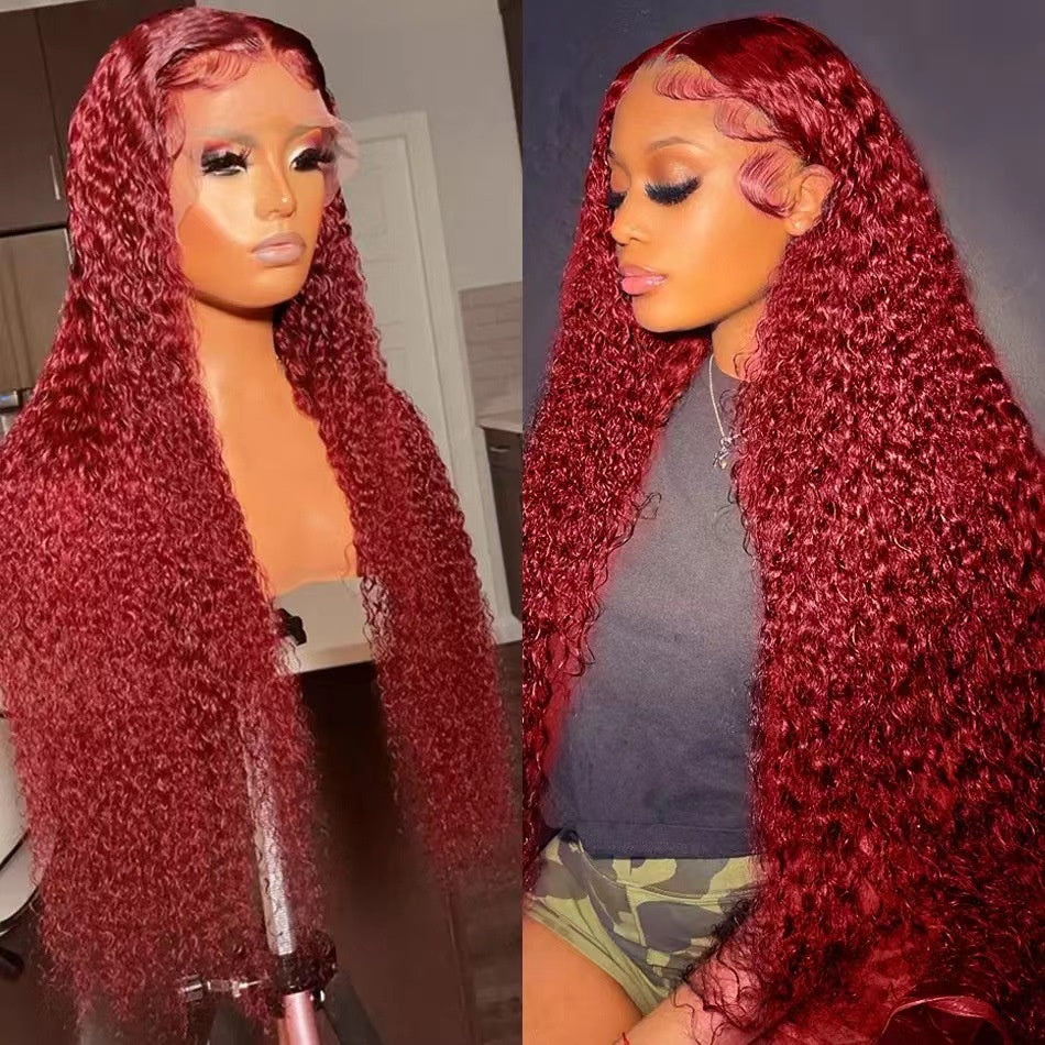 Long Lace Wig for Women - Versatile Wine Red Synthetic Hair Extension