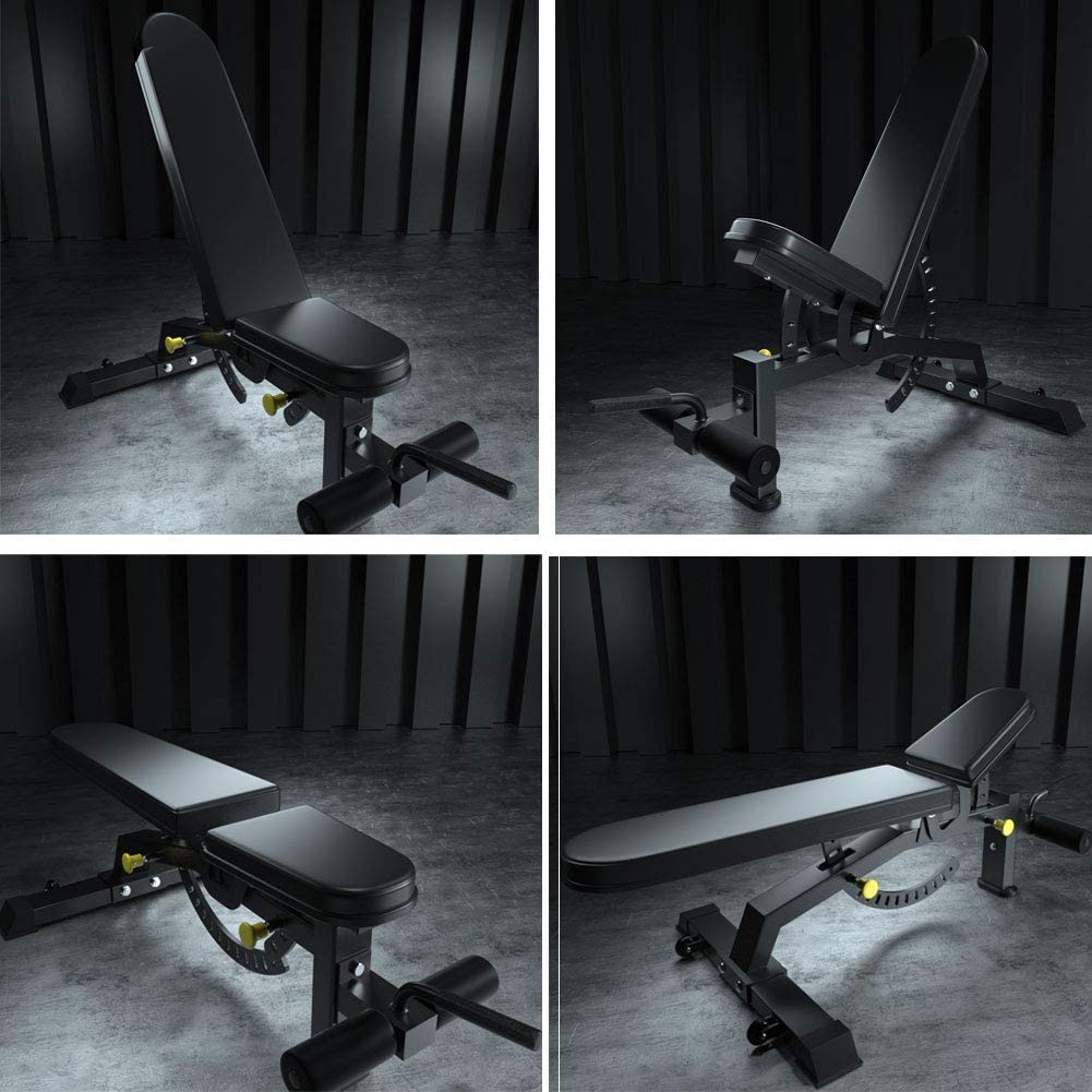 Adjustable Weight Bench for Full Body Workout - Black