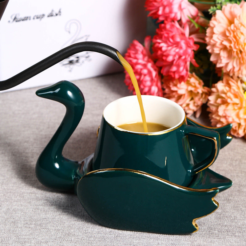 Ceramic Swan Coffee Cup - Multiple Colors, 101-200ml, Stylish Drinkware