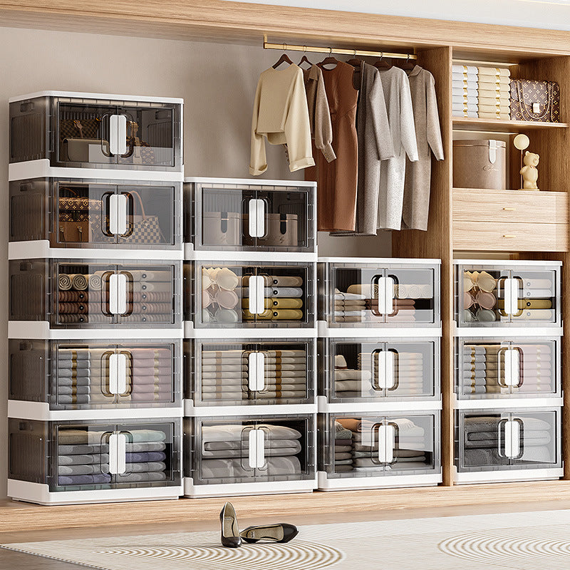 Foldable Clothes Storage Locker with Wheels for Household Organization