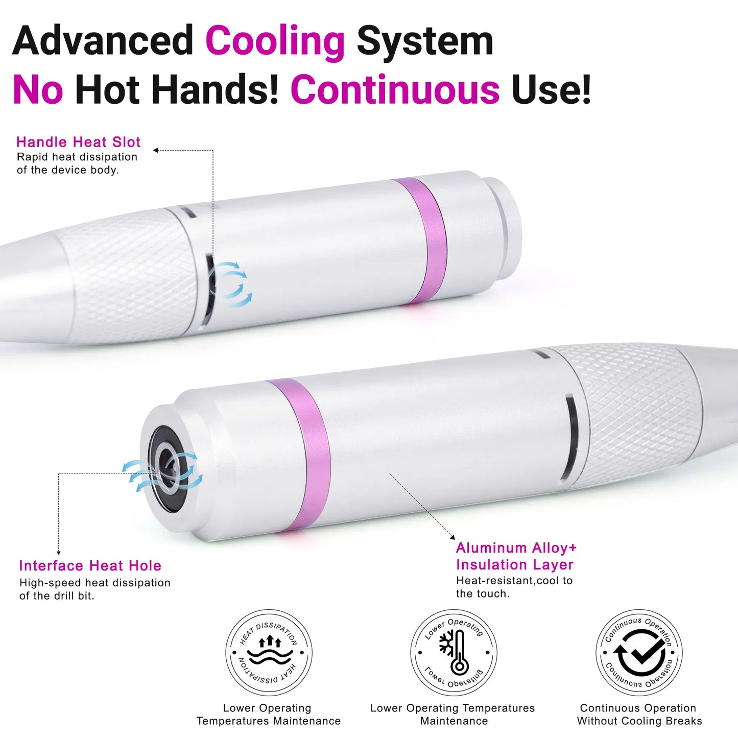 Professional Portable Electric Nail Drill - 35000RPM Rechargeable Manicure Tool