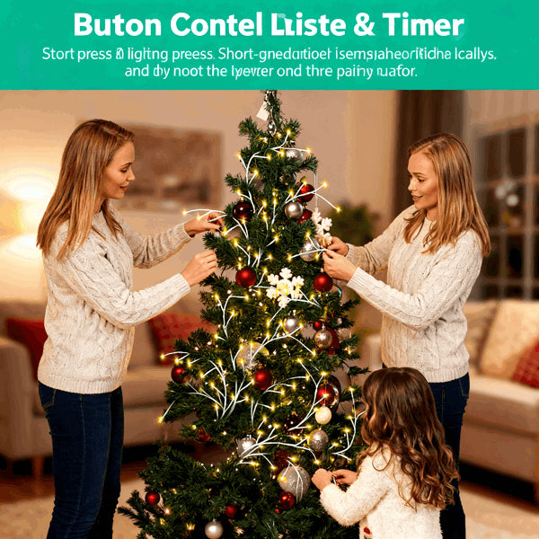 Lighted Birch Garland - 7.87ft with 144 LED Warm White Lights
