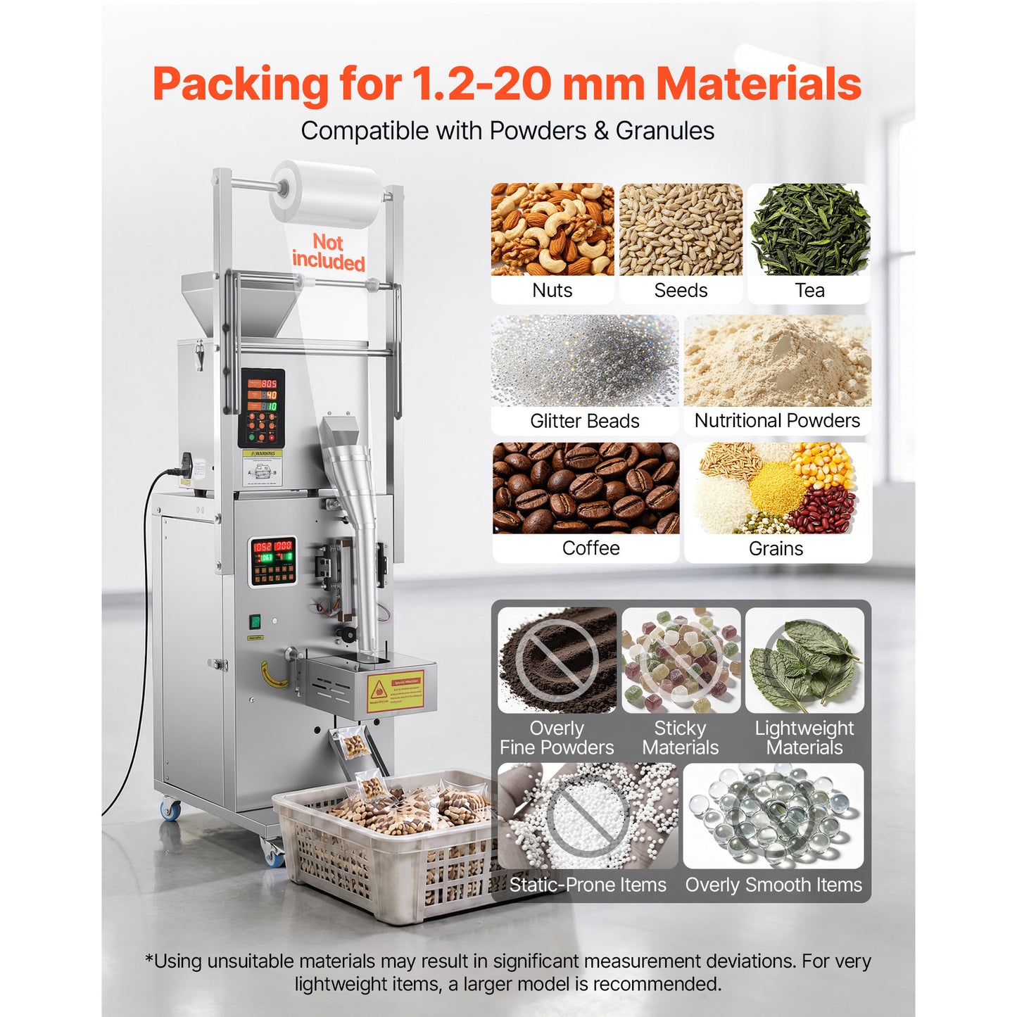 Automatic Powder Filling and Sealing Machine for Coffee Beans, Grains, Spices
