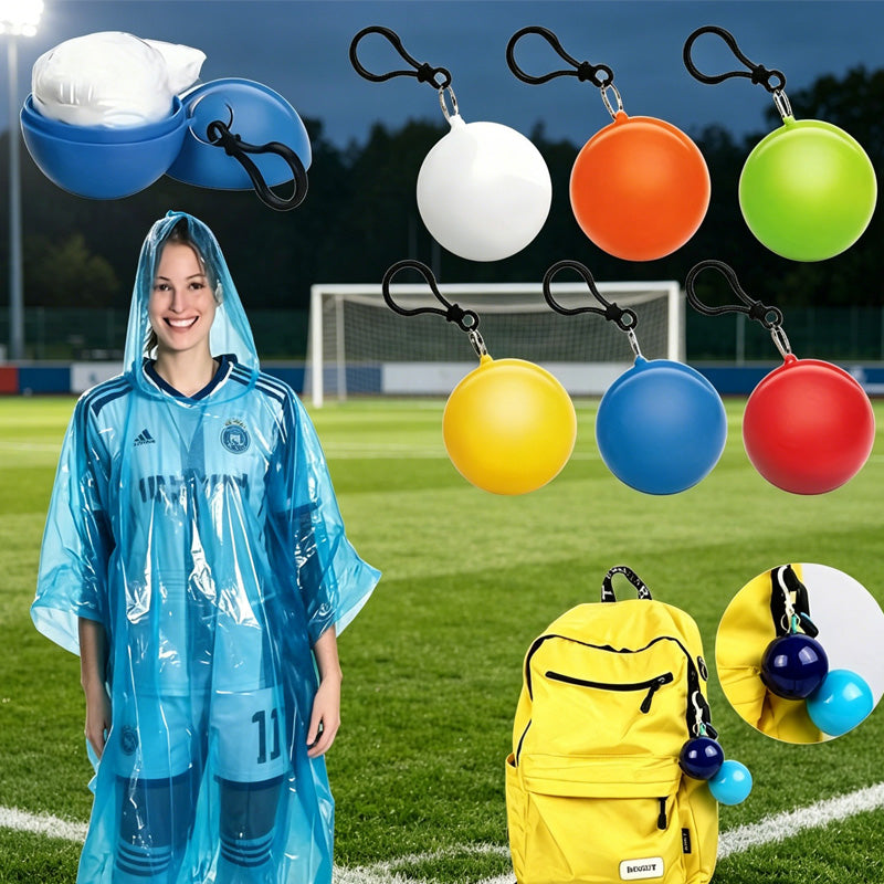 Portable Waterproof Rain Poncho Set - 2 Disposable Adult Raincoats