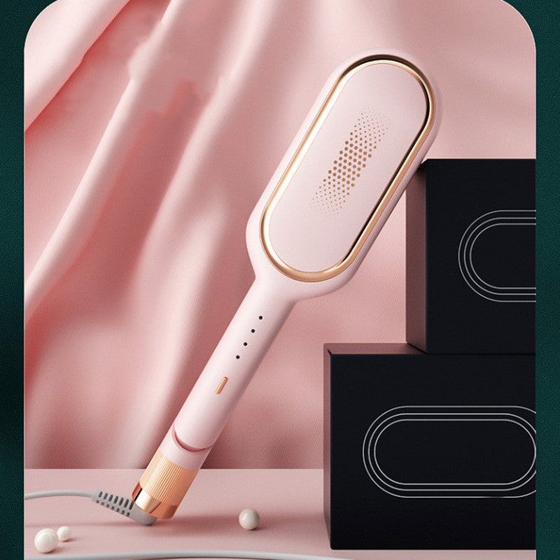 Negative Ion Hair Curling Iron with Tourmaline Ceramic Barrel - Pink/Green