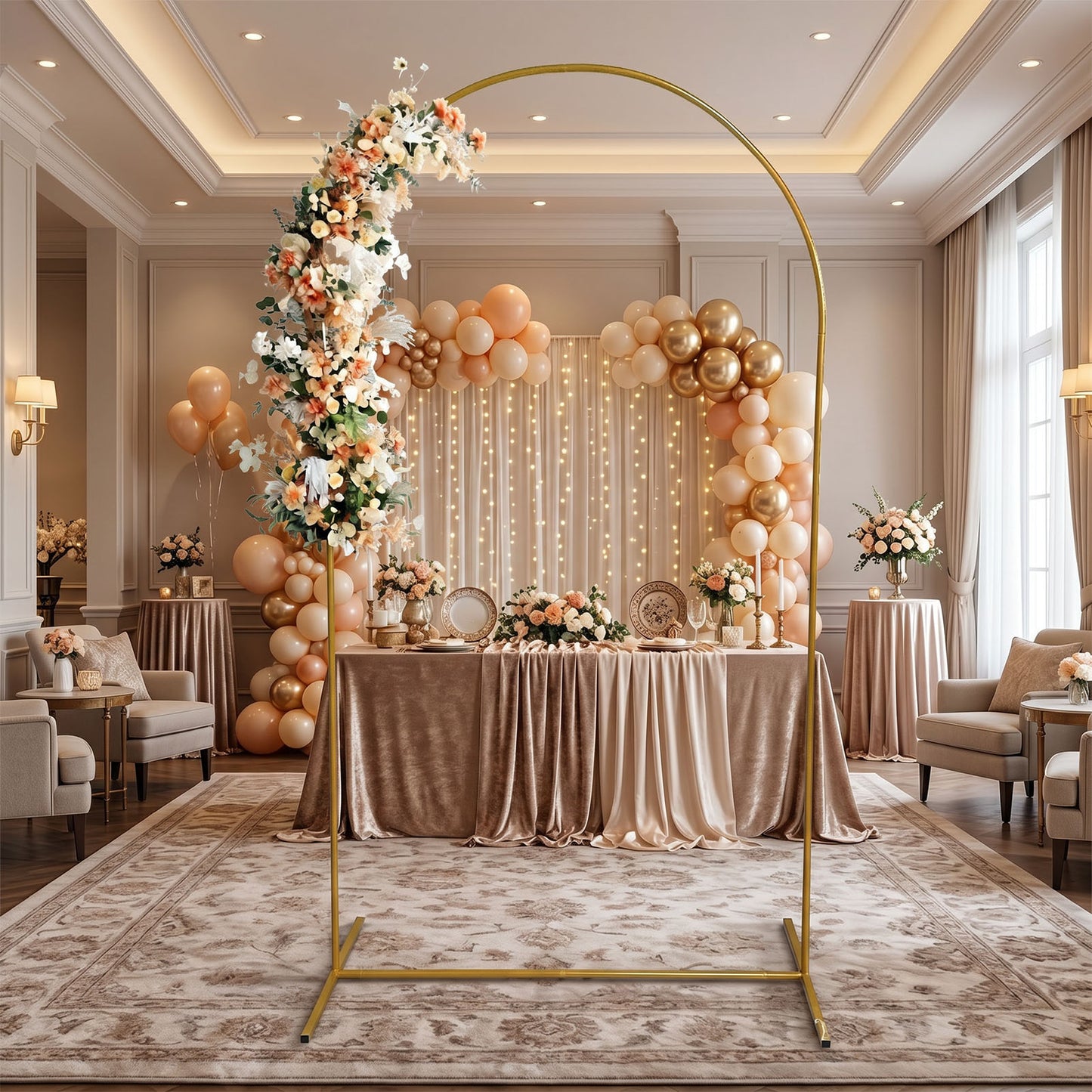 Metal Arch Kit - Gold Iron Support for Weddings & Events