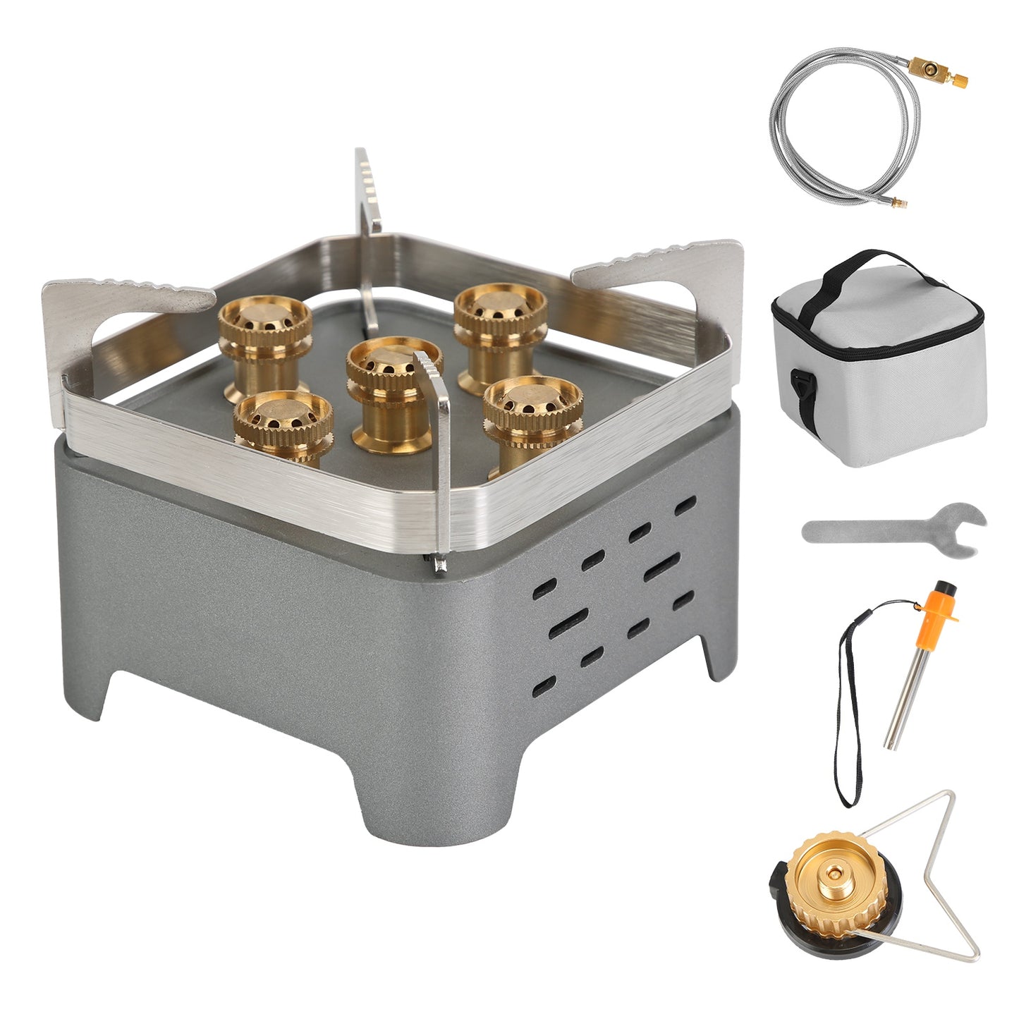 12000W Portable Camping Stove with Carrying Case - Grey