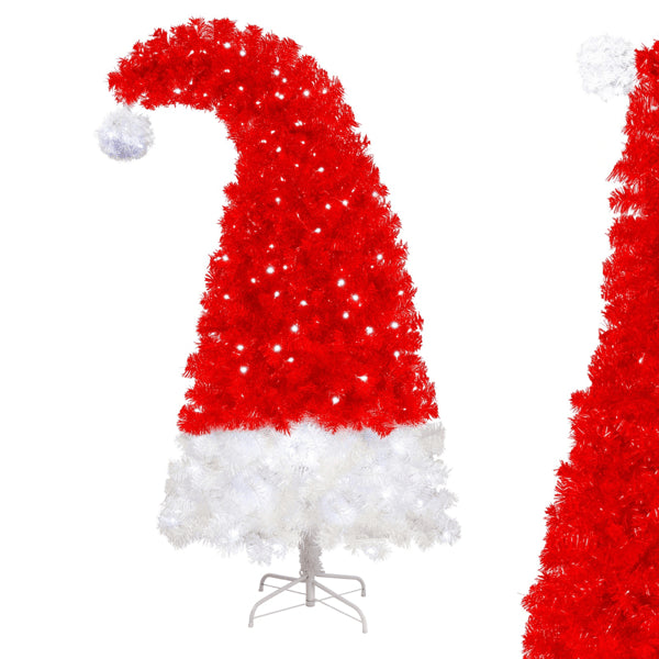 6FT Artificial Christmas Tree with LED Lights - Santa Hat Shape