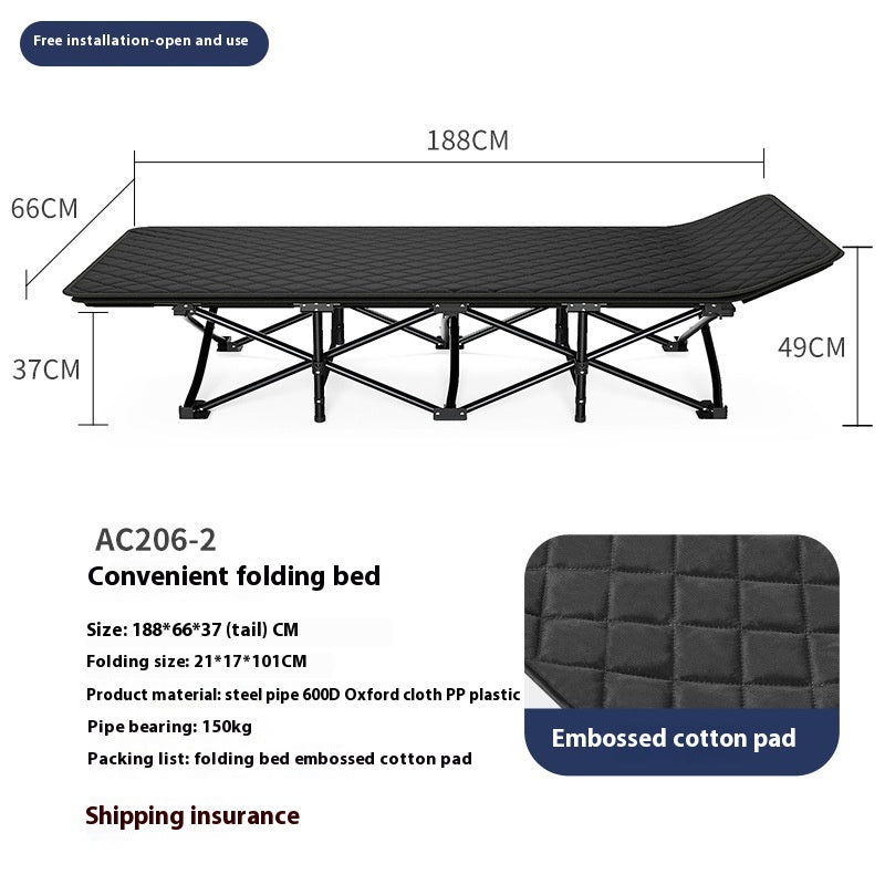 Portable Folding Bed for Camping and Office Use – Lightweight & Space Saving