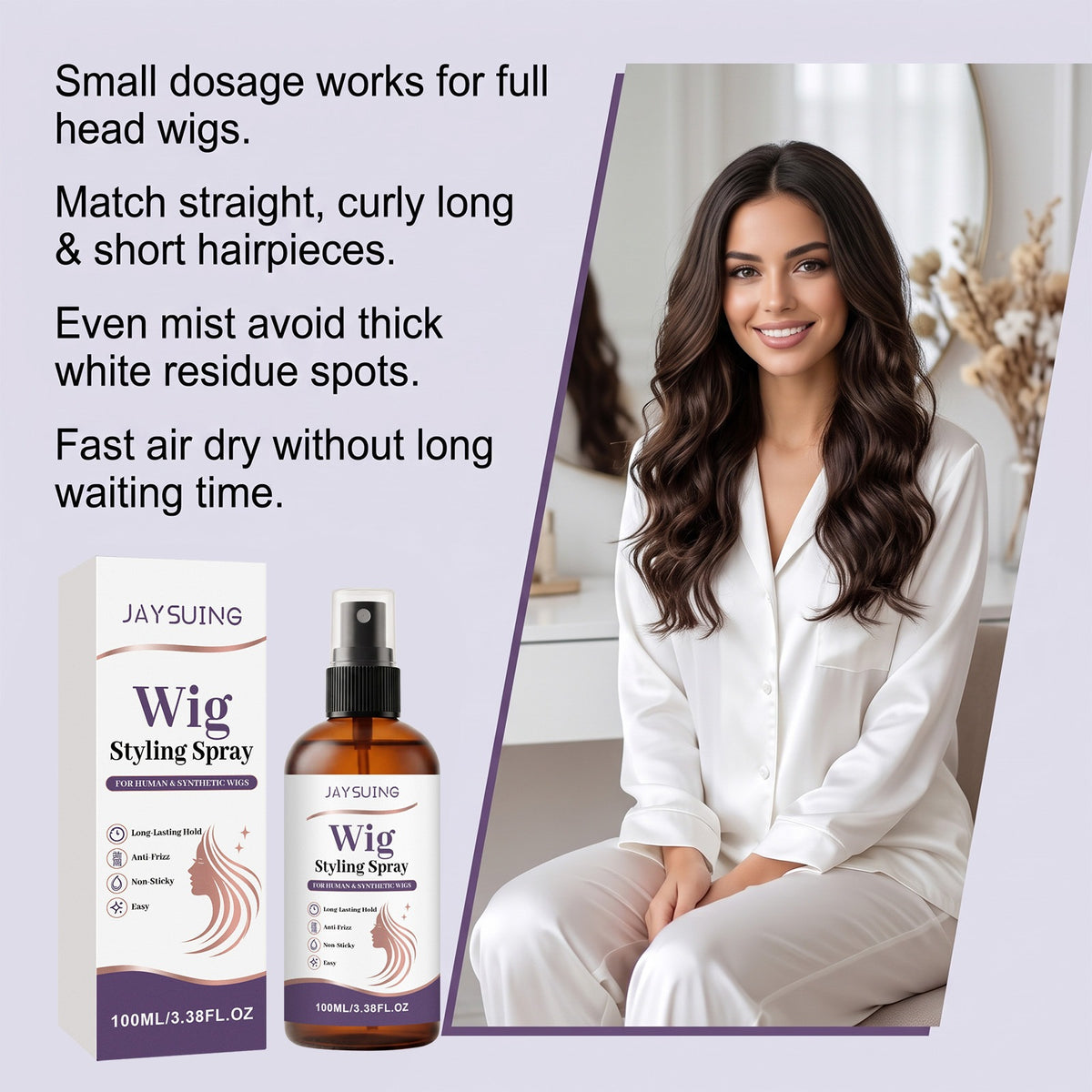 Wig Styling Spray 100ml - Hair Styling Product for Wigs & Hairpieces