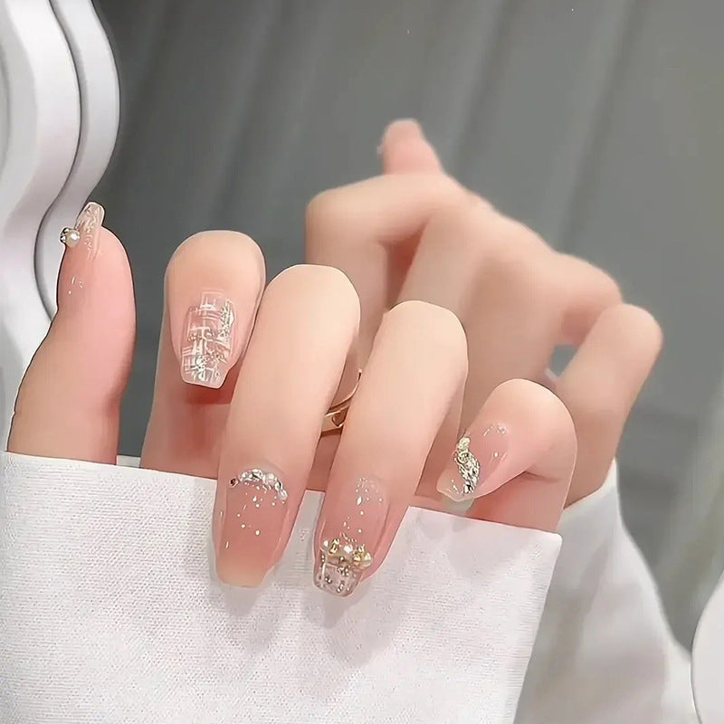 Women's Nail Art Kit with Detachable Color Variants - Spicy White Armor Design