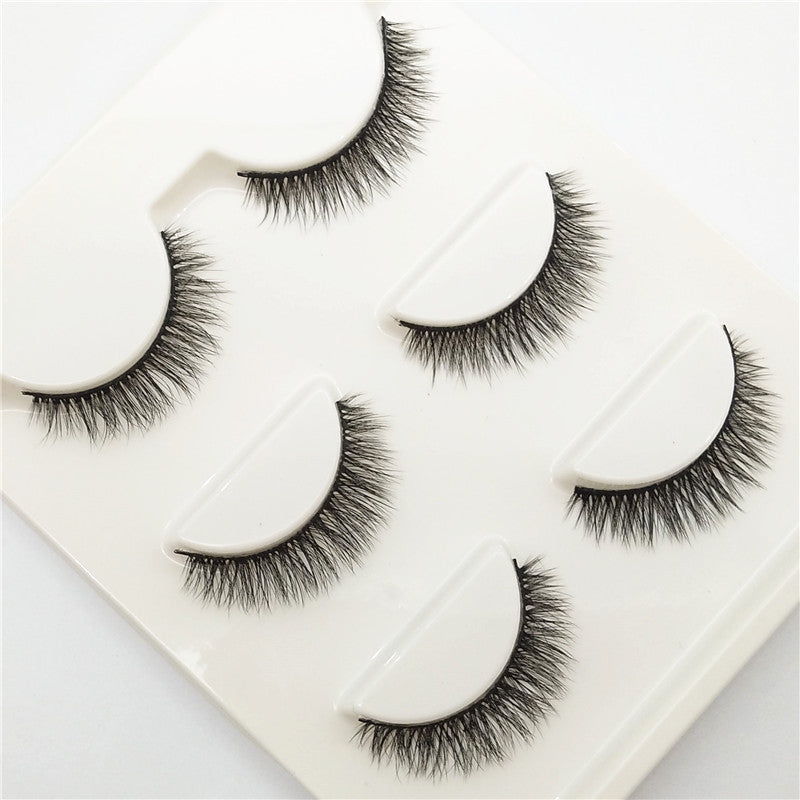 False Eyelashes Natural Tail Extension 3D Simulation 3 Pairs for Eye Makeup