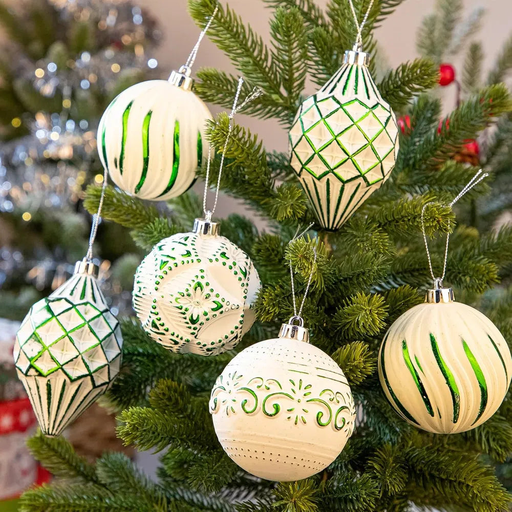 16-Piece Shatterproof Christmas Ball Ornaments Set - Hand-Painted Holiday Decor