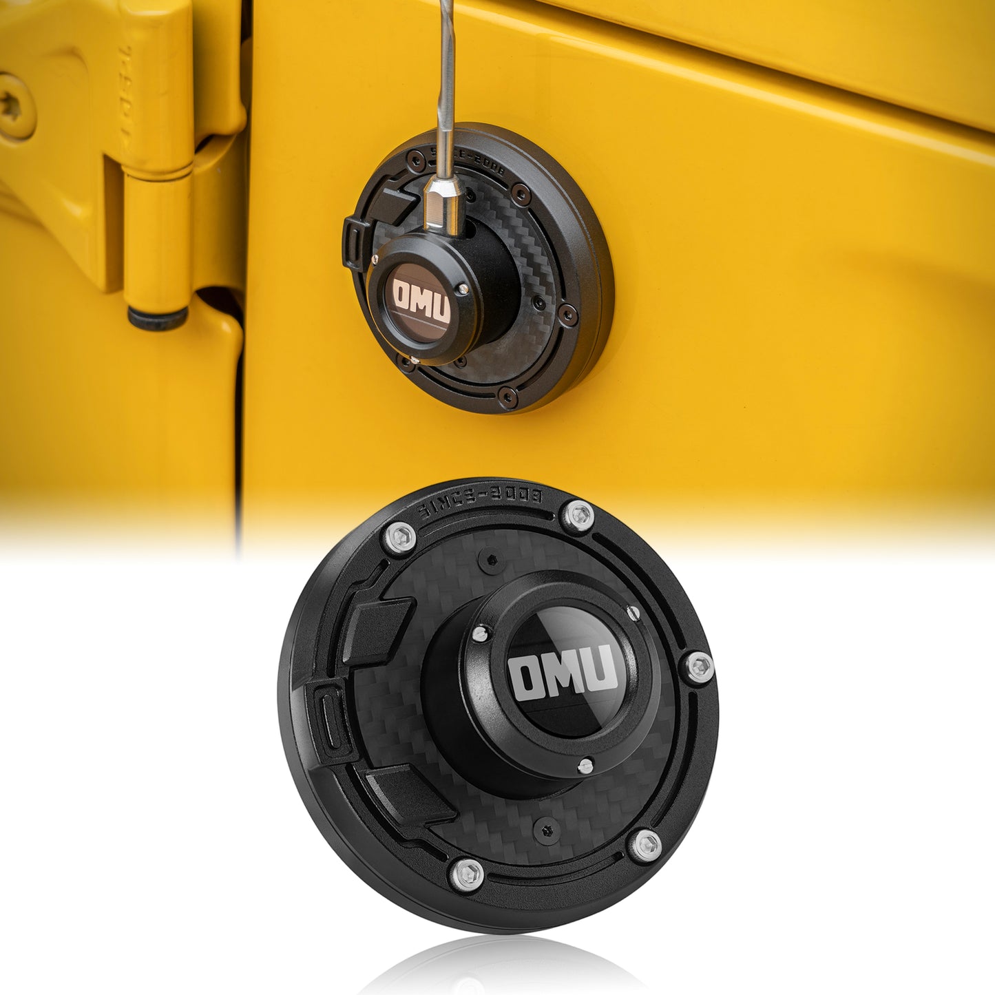 Aluminum Antenna Base Cover for Jeep Wrangler & Gladiator - Black