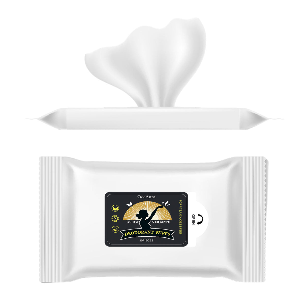 Odor Deodorizing Wet Wipes - 10 Pieces, Moisturizing & Odor Control