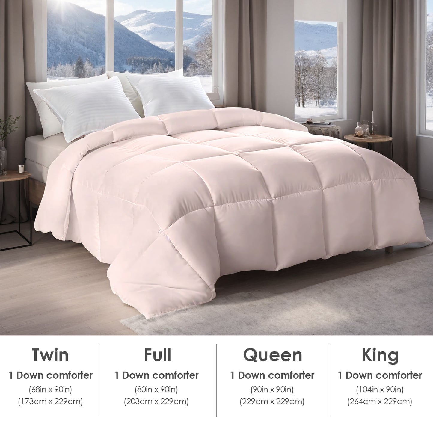 Extra Large Pink Duvet - Warm, Skin-Friendly Comfort, Bohemian Design