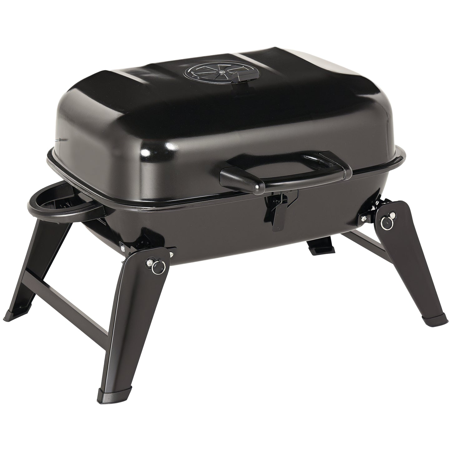 Portable Charcoal Grill for Outdoor Cooking - Black