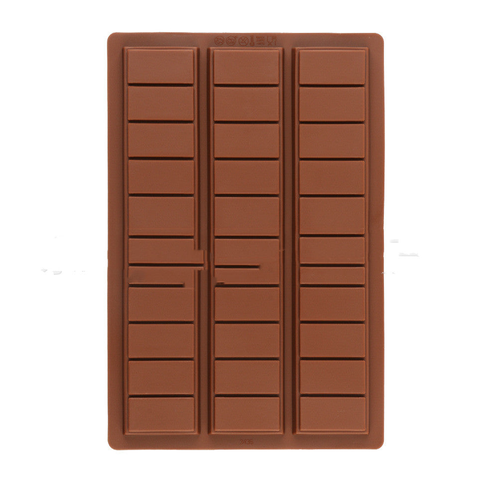 Silicone Chocolate Mold Baking Mold Non-Stick Rectangle Cake Mold - Brown