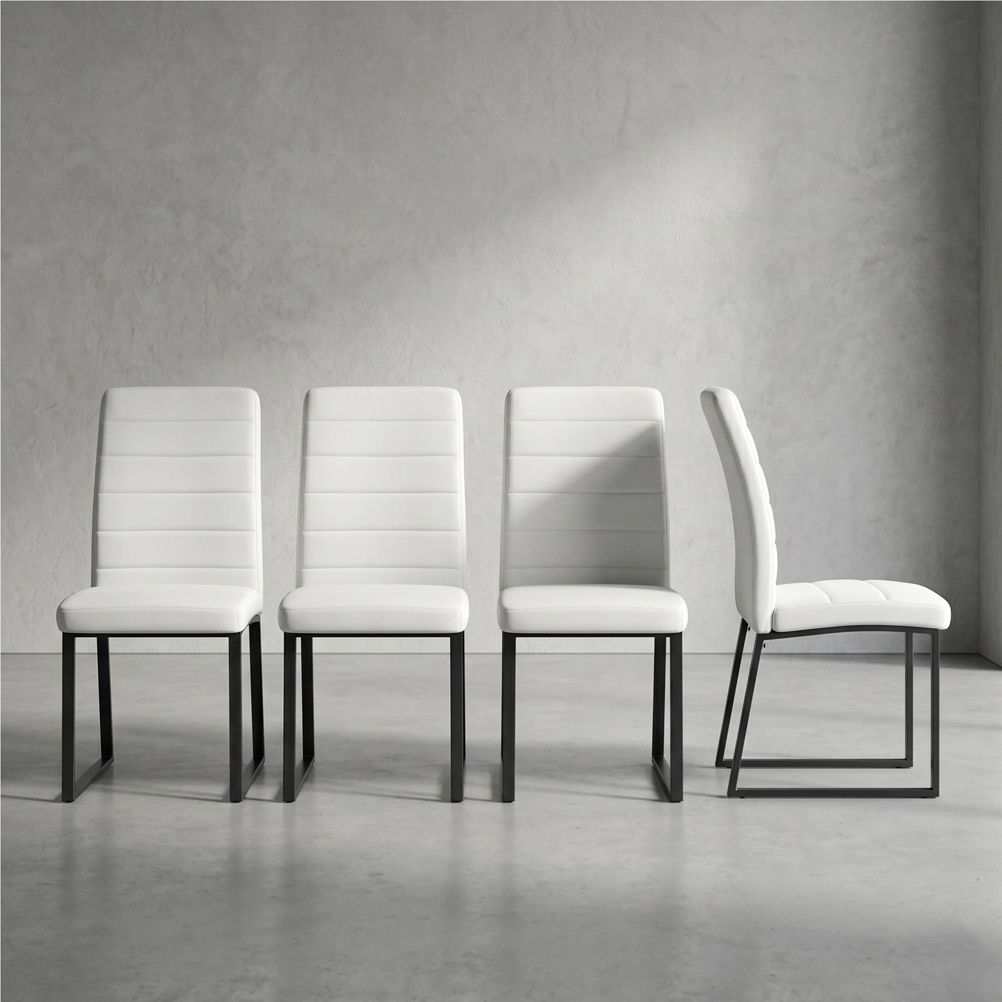 4-Pack - Premium PU Office Dining Chairs With High-density Foam,