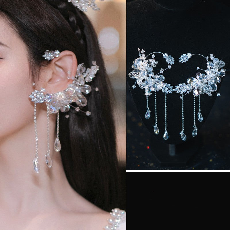 Beaded Crystal Crown Hair Accessories Set