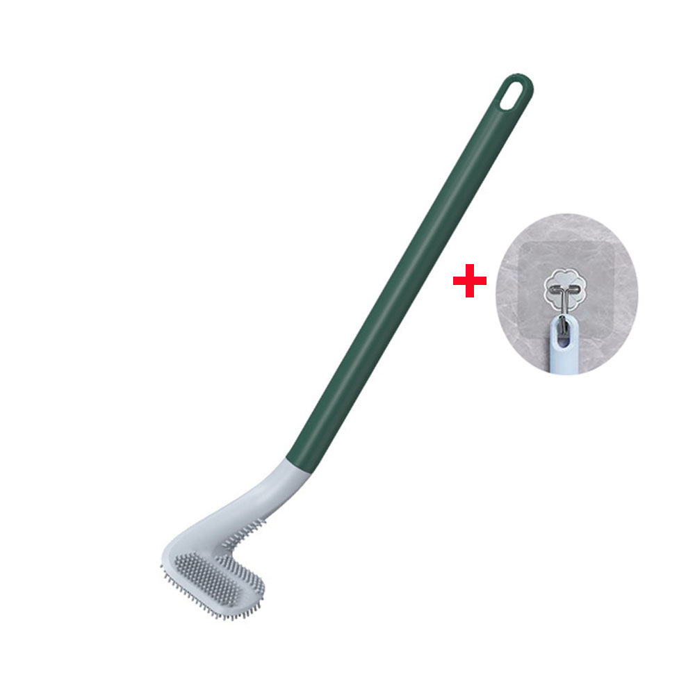 Silicone Non-Dead Corner Toilet Cleaning Brush Wall Mount Bathroom Tool