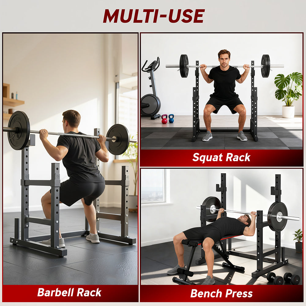 Adjustable Squat Rack for Home Gym - 660 lbs Capacity