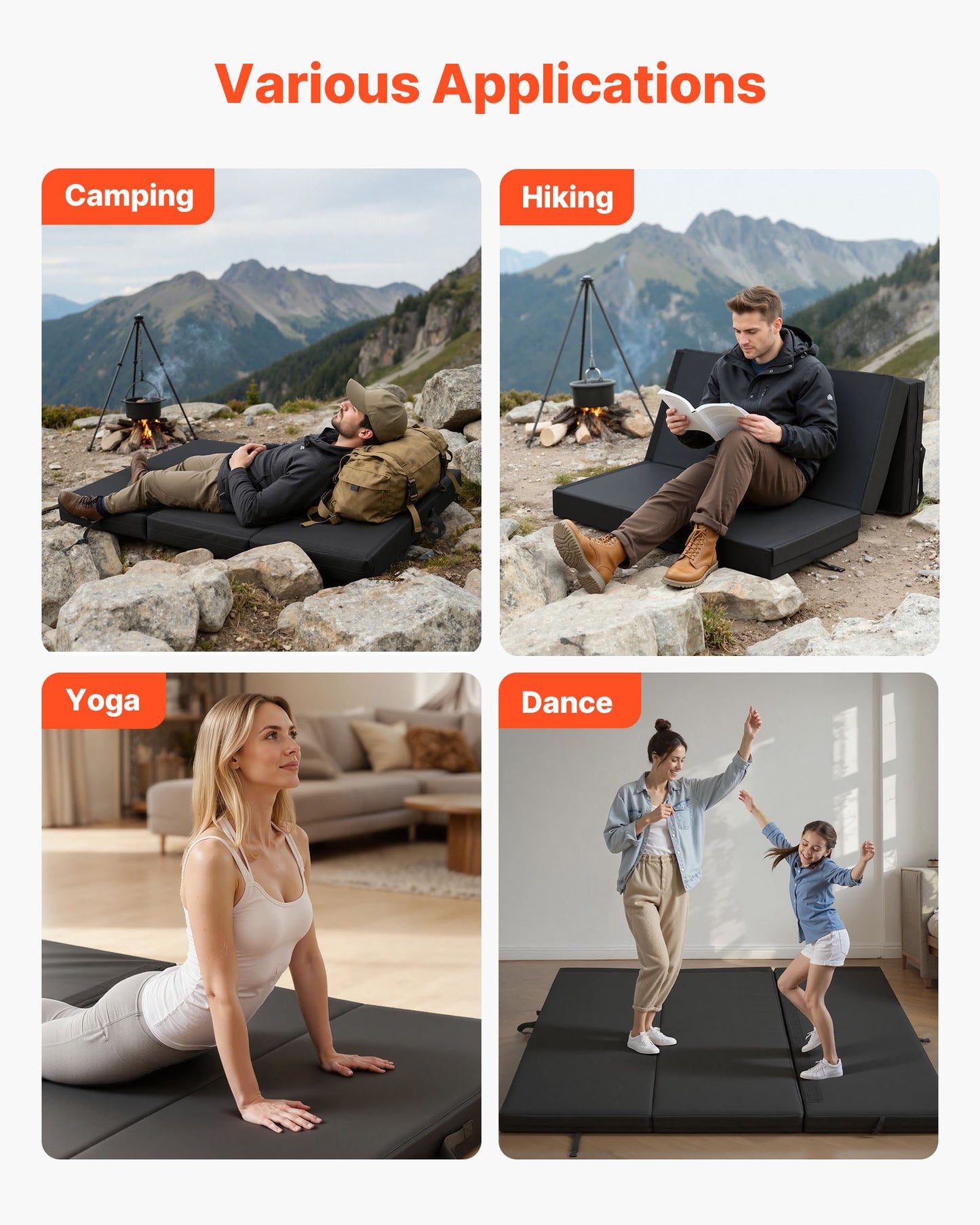 Bouldering Crash Pad - Foldable Climbing Mat with Adjustable Backpack Straps - Lightweight for Indoor & Outdoor Use