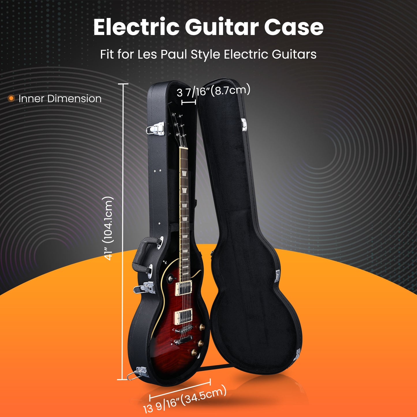 Electric Guitar Case - Hard Plywood with PU Leather - Black