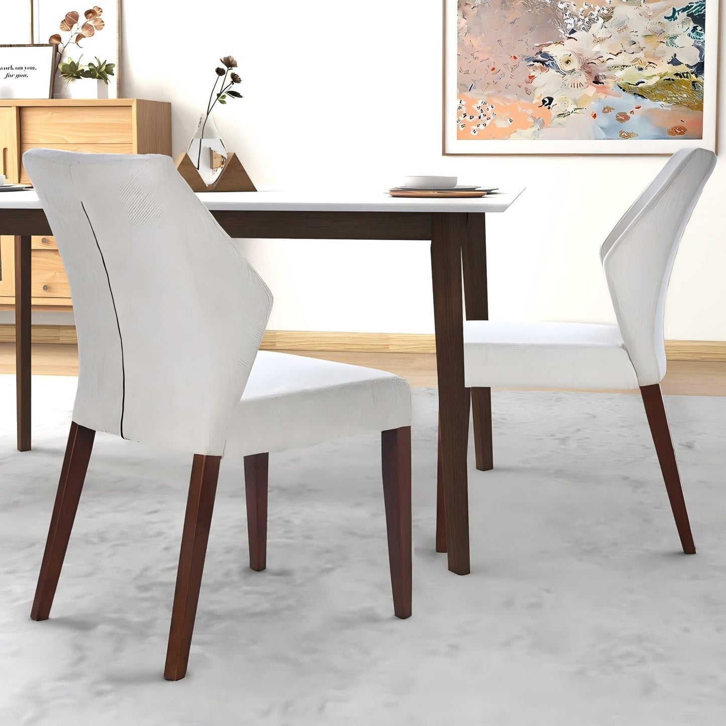 Luca Light Grey Fabric Dining Chair Set Of 2