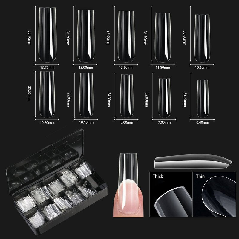Transparent Nail Tips Set - False Nails for Manicure