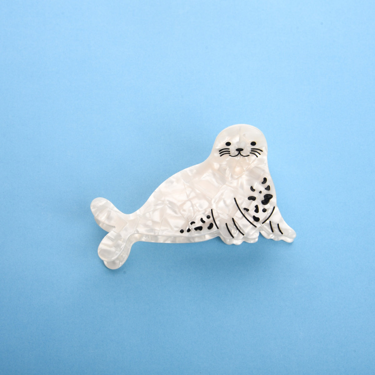 Marine-Style Hair Clip for Updo - White Sea Lion