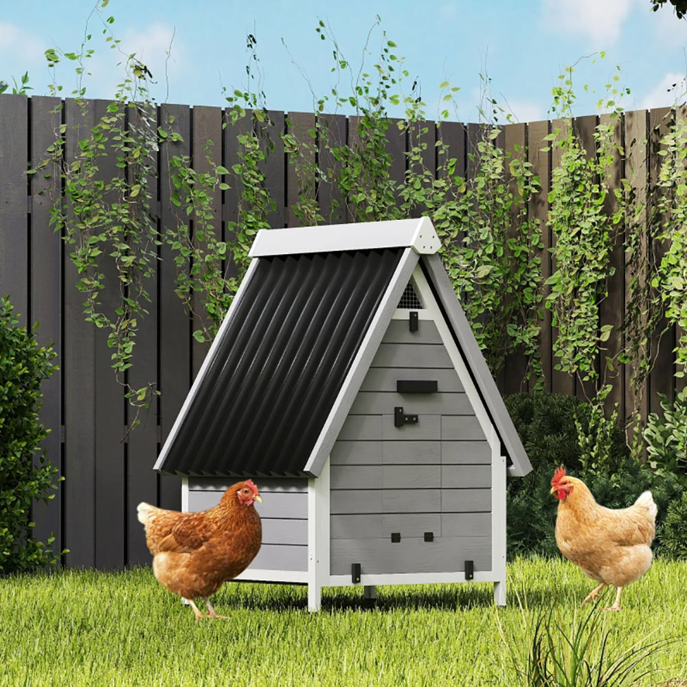 Outdoor Wooden Chicken Coop for 1-2 Chickens with Removable Nesting Box & Ramp