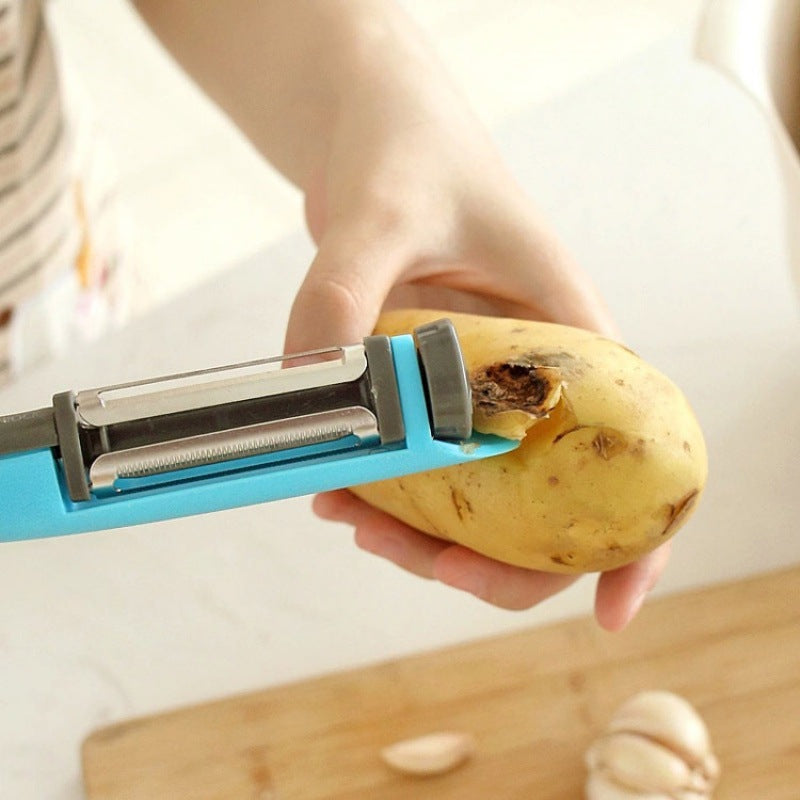 Three-in-One Rotary Peeler - Multi-Function Kitchen Tool in Green, Red, Blue