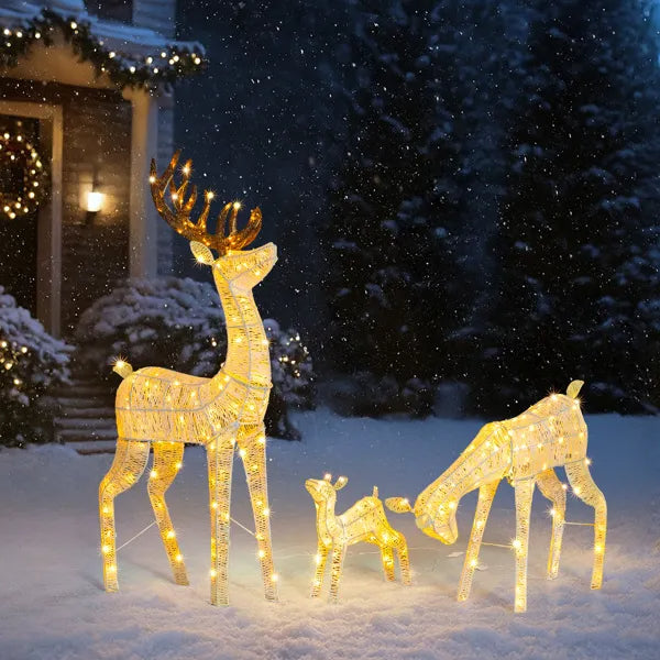 Lighted Christmas Reindeer Family Set - 3 Outdoor Decorations