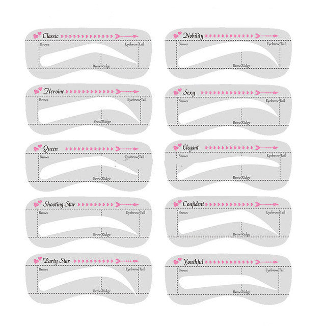 One Step Eyebrow Shaping Kit with Stencils & Brow Gel - Multiple Colors