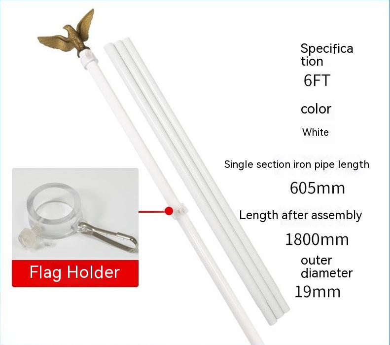 3-Section Aluminum Flagpole Wall Mount Split Eagle Head Outdoor Flag Display