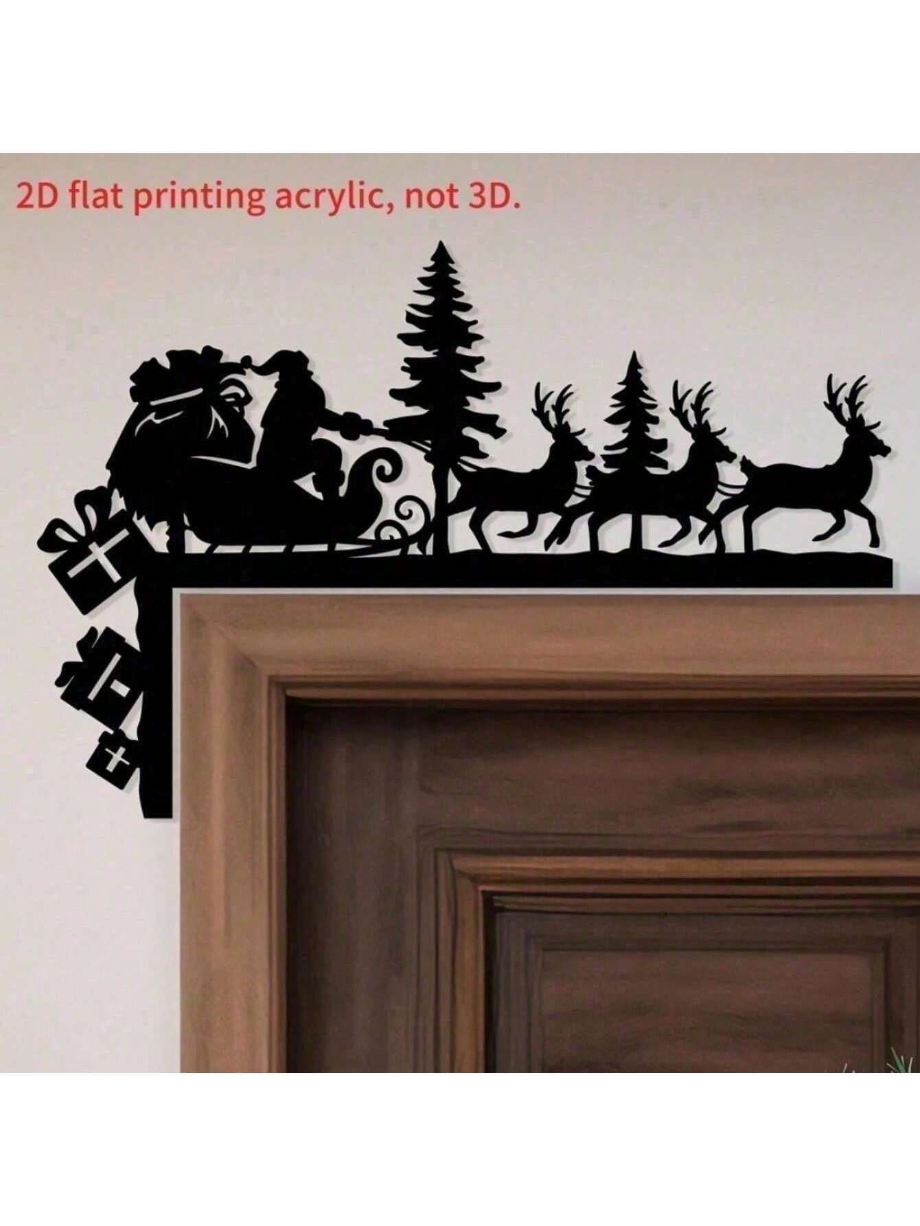 3D Santa Silhouette Metal Wall Art - Wrought Iron Decor