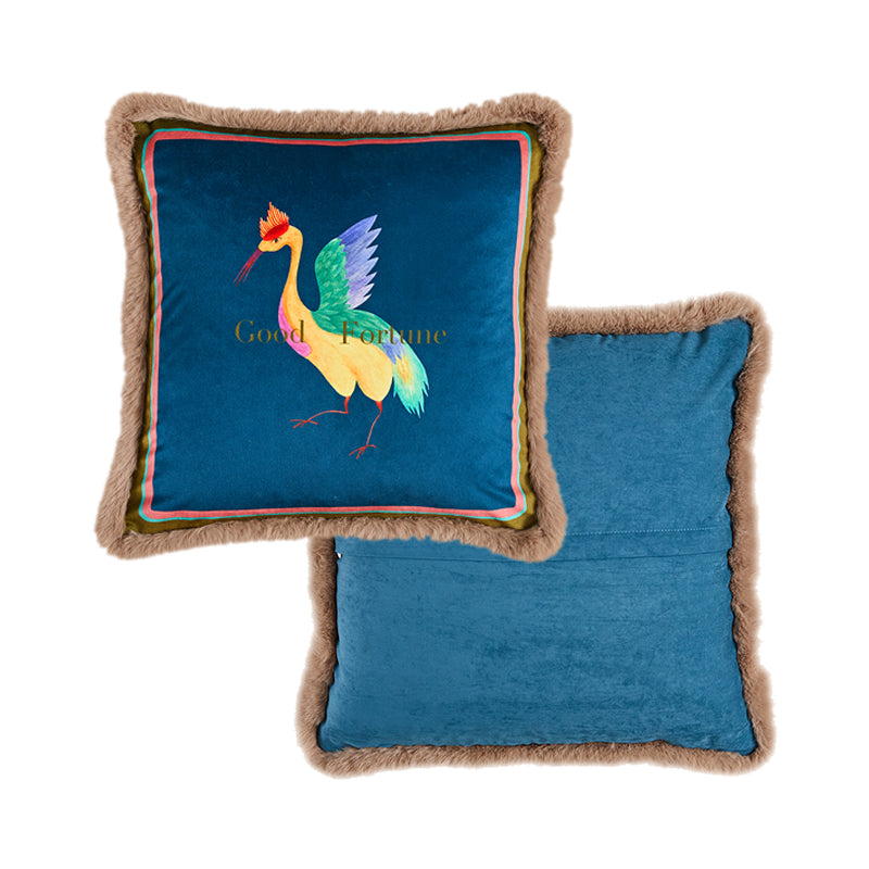 Plush Backrest Cushion Cover Sofa Lumbar Pillow for Living Room
