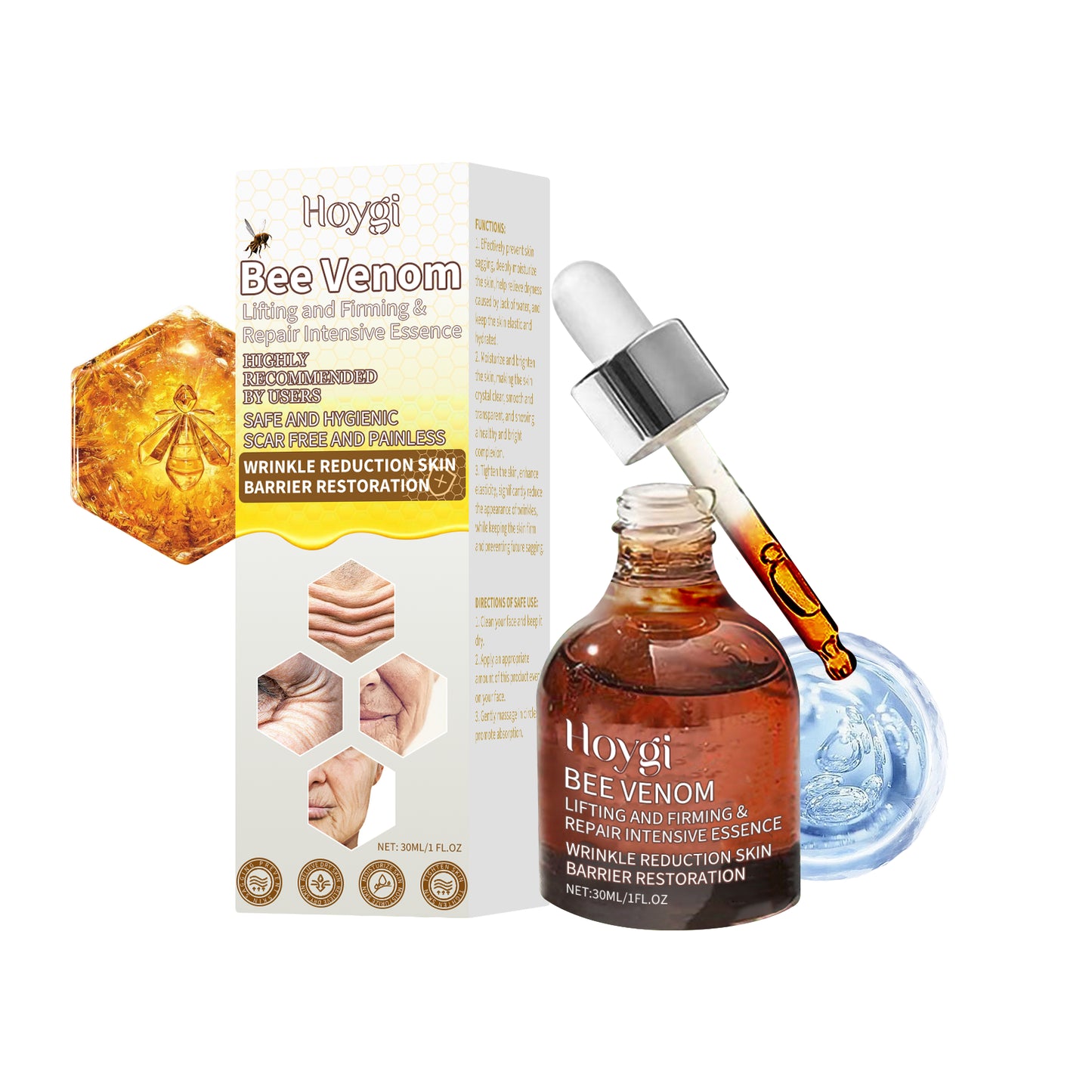 Hydrating Facial Essence with Bee Venom, Hyaluronic Acid & Vitamin C - 30ml